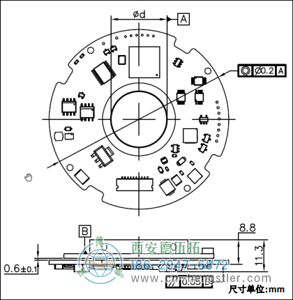 AM64超薄絕對(duì)值編碼器外形及安裝尺寸(總裝尺寸) 德國(guó)hengstler(亨士樂(lè))編碼器