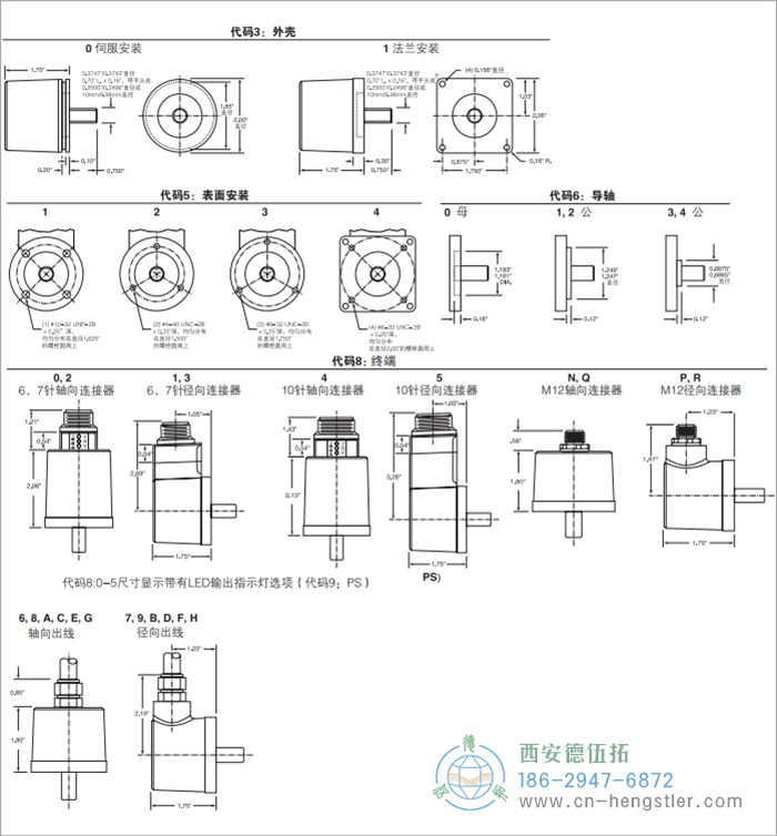 H20標準光電增量編碼器安裝尺寸 美國Dynapar(丹納帕)編碼器