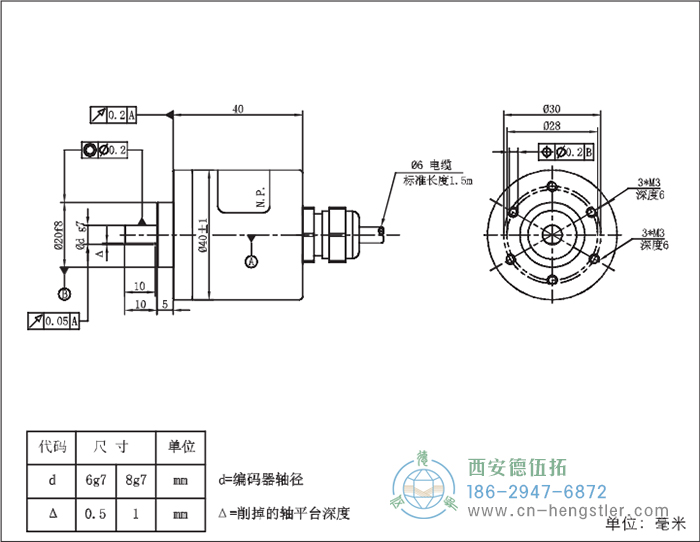 RI41-EO通用光電實(shí)心軸增量型編碼器外形及安裝尺寸8-5 德國hengstler(亨士樂)編碼器